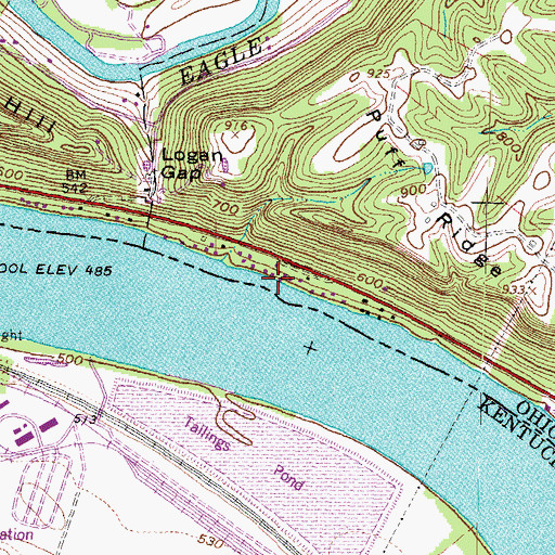 Topographic Map of Hamilton Landing, OH