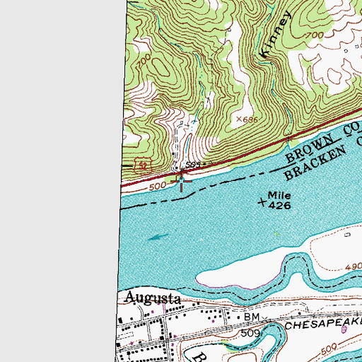 Topographic Map of Patterson Hollow Run, OH