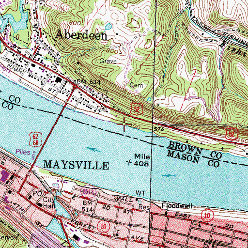 Topographic Map of Poors Landing, OH
