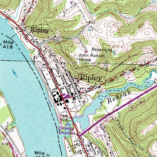 Topographic Map of Ripley Elementary School, OH