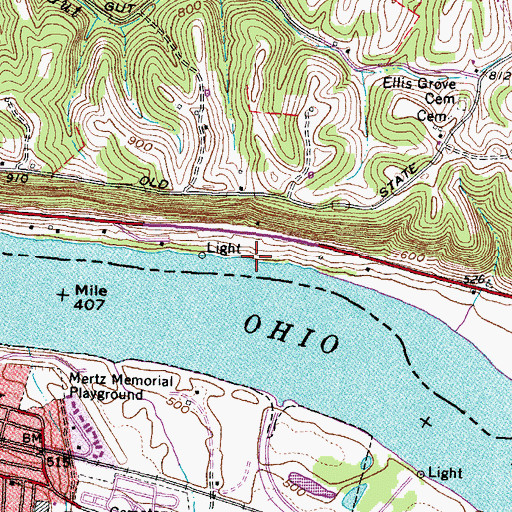 Topographic Map of Roths Landing, OH
