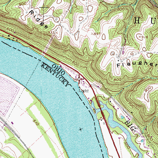 Topographic Map of Stevensons Landing, OH