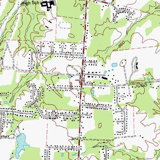 Topographic Map of Batavia Township Hall, OH