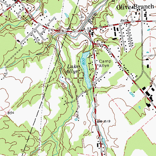 Topographic Map of Camp Allyn Park, OH