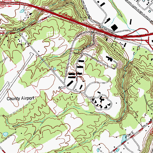 Topographic Map of University of Cincinnati Clermont County Branch, OH