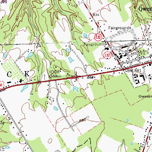 Topographic Map of Pattison Park, OH