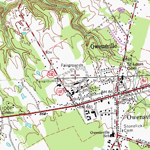 Topographic Map of Clermont County Fairgrounds, OH
