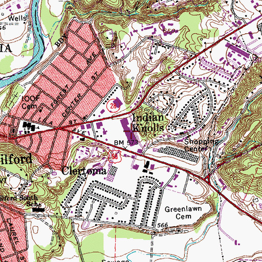 Topographic Map of Clermont Shopping Center, OH