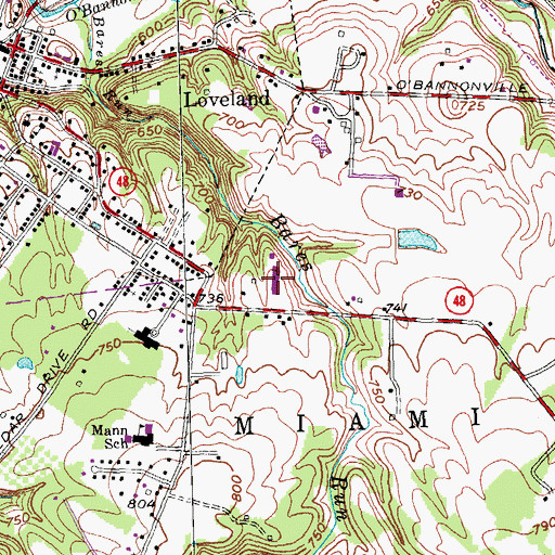Topographic Map of Saint Columban School, OH
