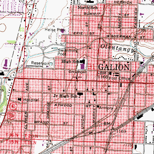 Topographic Map of First United Church of Christ, OH