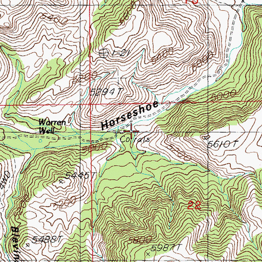 Topographic Map of Roush Ranch, AZ