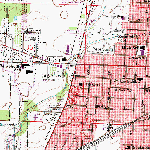 Topographic Map of Saint Paul United Methodist Church, OH