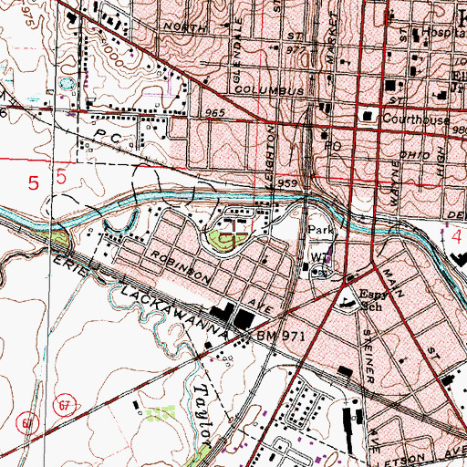 Topographic Map of C E Wharton Memorial Park, OH