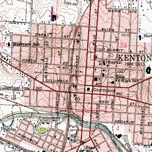 Topographic Map of Cornerstone Christian Fellowship Church, OH