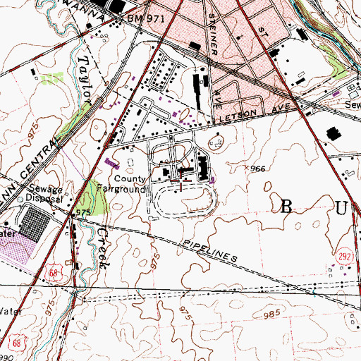 Topographic Map of Hardin County Fairgrounds, OH