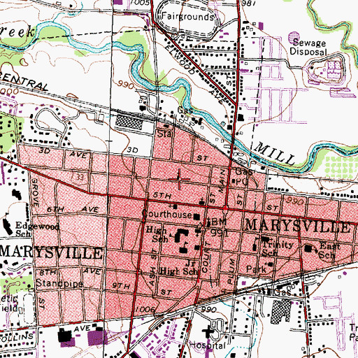 Topographic Map of Allen Chapel African Methodist Episcopal Church, OH