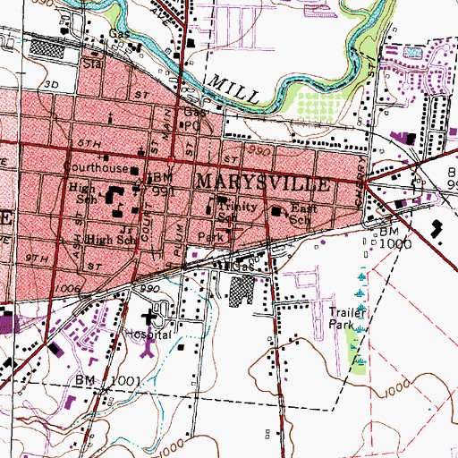 Topographic Map of Evangelical Friends Church, OH
