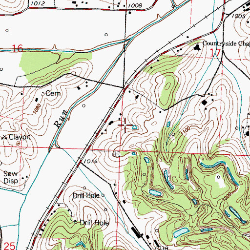 Topographic Map of Brush Run School (historical), OH