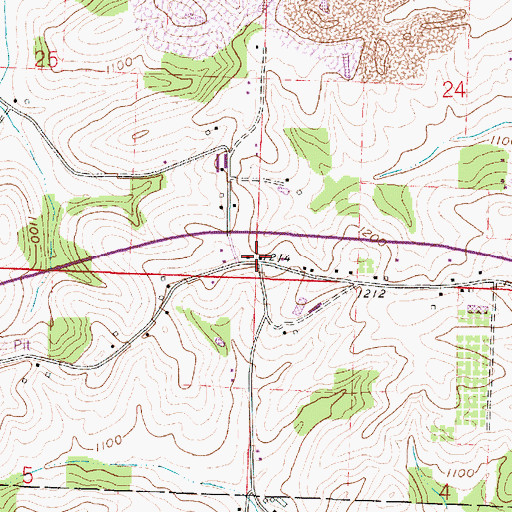 Topographic Map of Cigar Ridge School (historical), OH