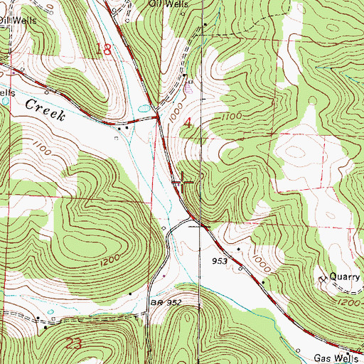 Topographic Map of Cross School (historical), OH