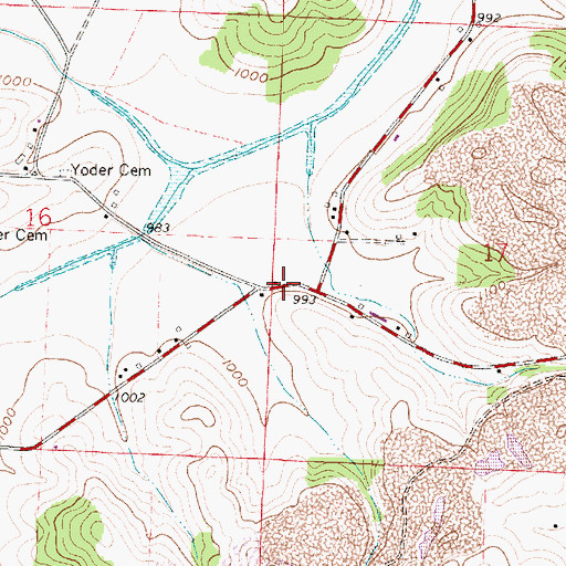Topographic Map of Mud Valley School (historical), OH
