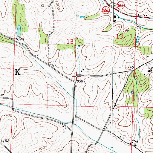 Topographic Map of Mud Valley School (historical), OH