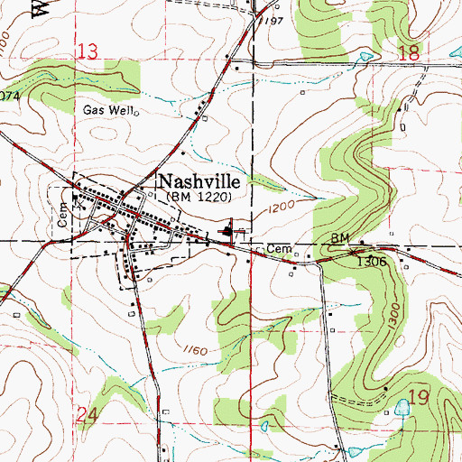 Topographic Map of Nashville Elementary School, OH