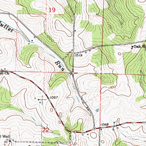 Topographic Map of Oak Valley School (historical), OH