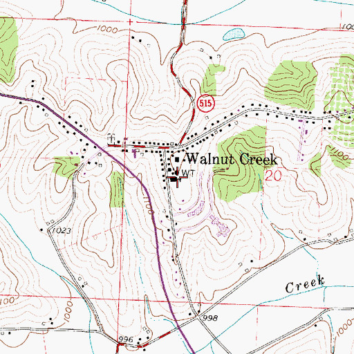 Topographic Map of Walnut Creek Elementary School, OH