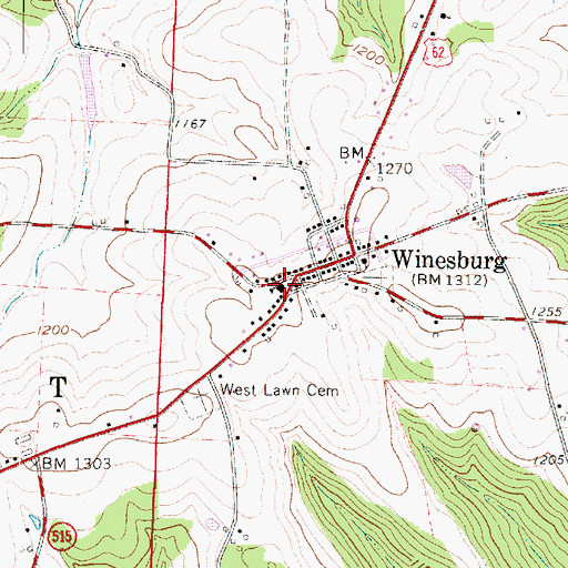 Topographic Map of Winesburg Elementary School, OH