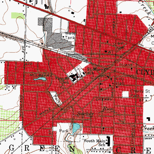 Topographic Map of Clyde Junior High School, OH
