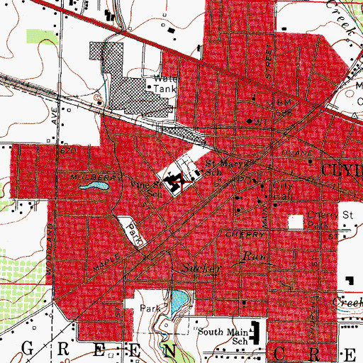 Topographic Map of Clyde Junior High School, OH