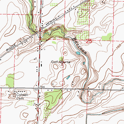 Topographic Map of Green Hills Golf Course, OH