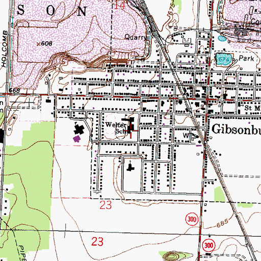 Topographic Map of James J Hilfiker Elementary School, OH