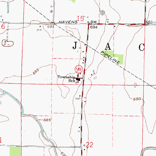 Topographic Map of Lakota East Elementary School, OH