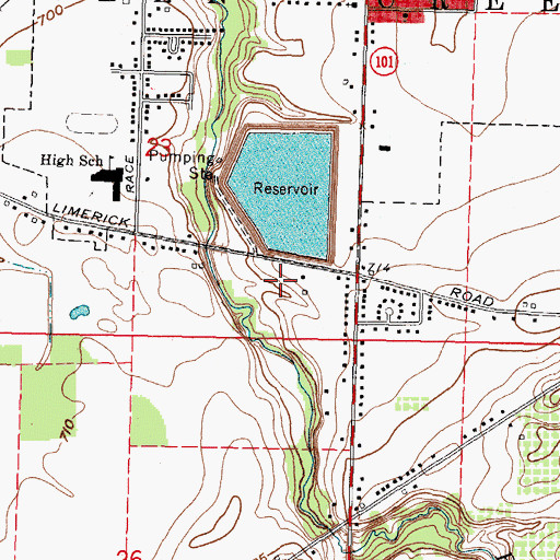 Topographic Map of Limerick Park, OH