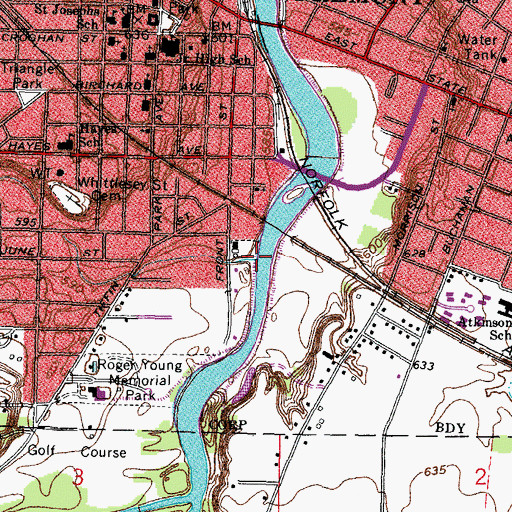 Topographic Map of Minnow Creek, OH