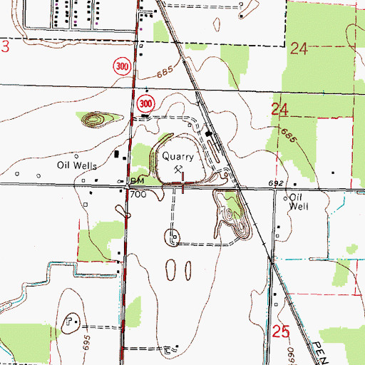 Topographic Map of Pfizer State Park, OH