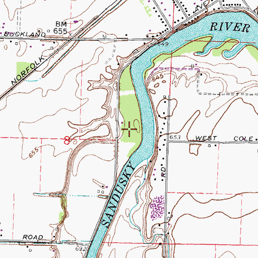 Topographic Map of Portage Trail Park, OH