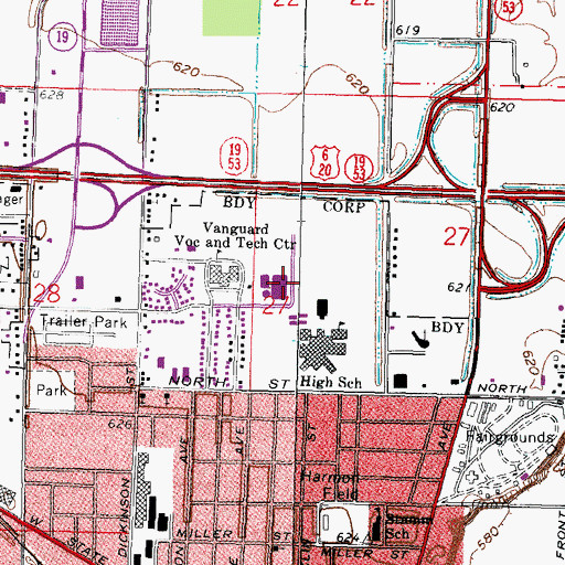 Topographic Map of Terra Community College, OH