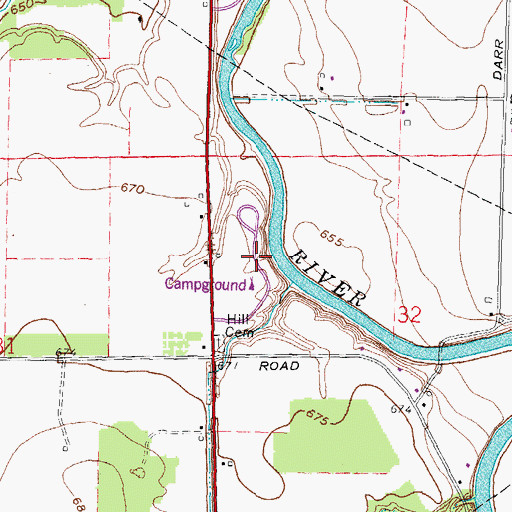 Topographic Map of Wolf Creek Park, OH