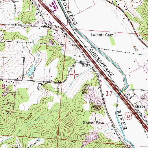 Topographic Map of Alley Park, OH