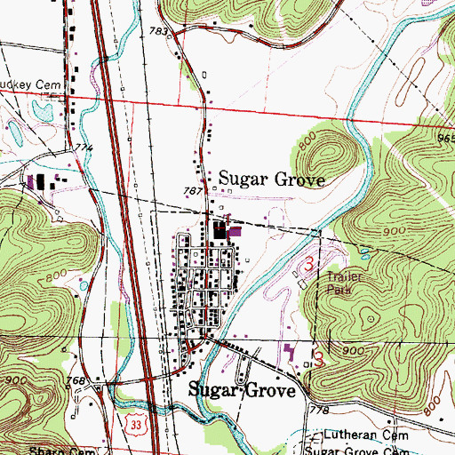 Topographic Map of Berne Union High School, OH