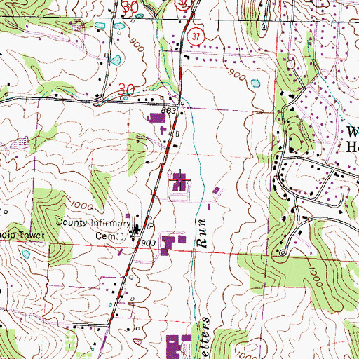Topographic Map of Fairfield County Mental Health and Retardation Center, OH