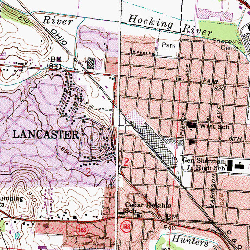 Topographic Map of Glassco Park, OH