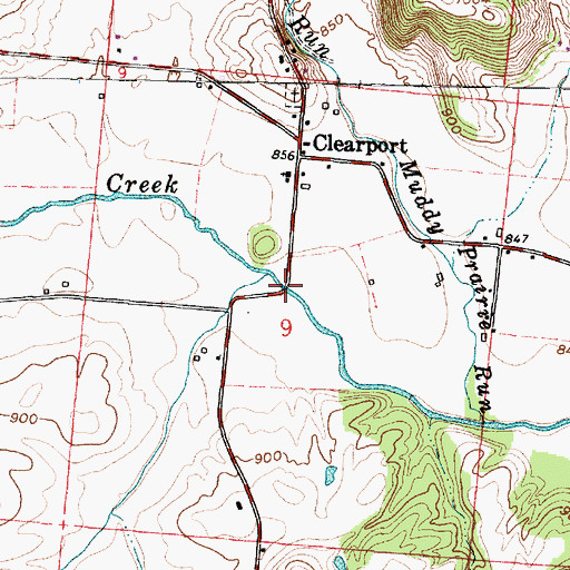 Topographic Map of Hanaway Bridge, OH