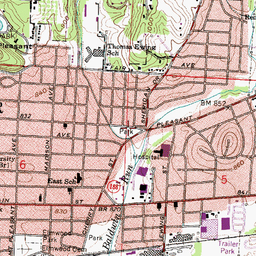Topographic Map of Lanreco Park, OH