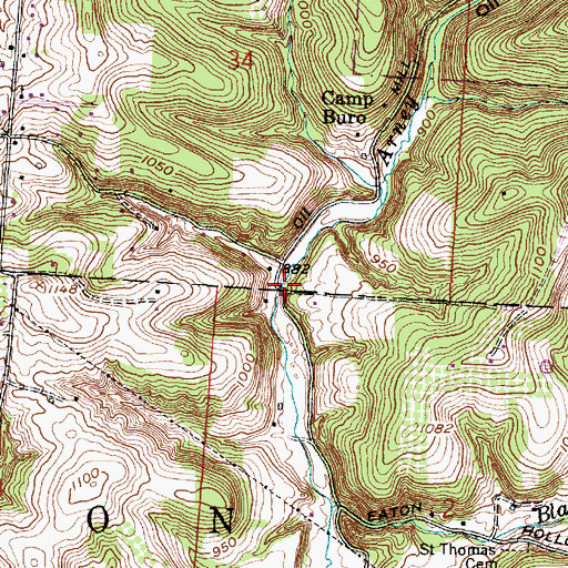 Topographic Map of Mink Hollow Bridge, OH