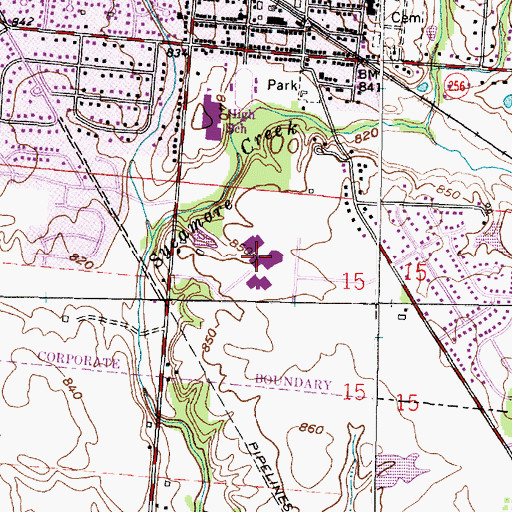 Topographic Map of Pickerington High School Central, OH