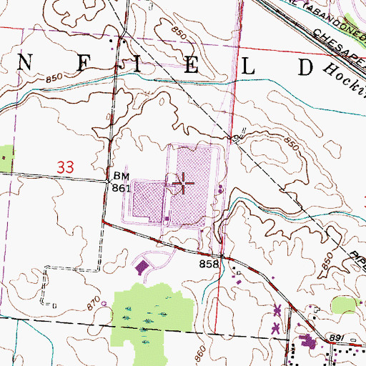 Topographic Map of Rockmill Industrial Park, OH